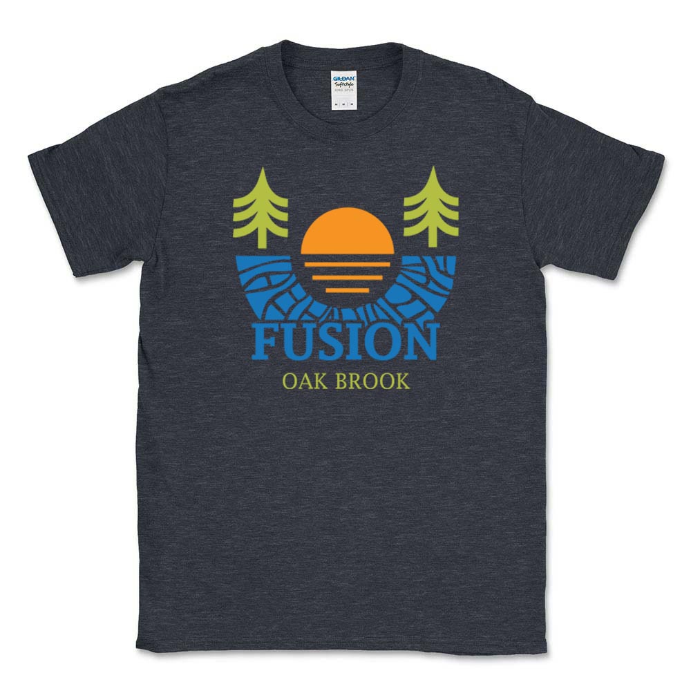 SUNSET SOFTSTYLE TEE ~ FUSION ACADEMY OAK BROOK ~ youth & adult ~ classic unisex fit