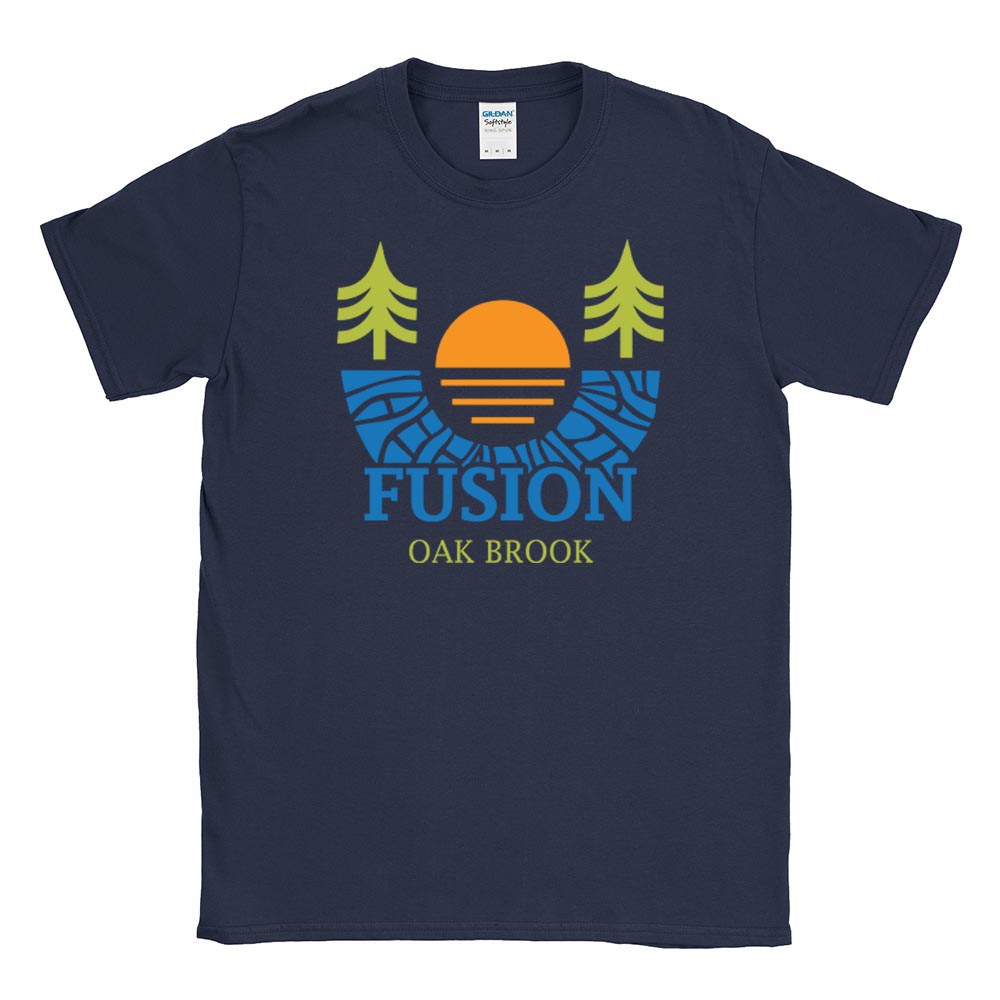SUNSET SOFTSTYLE TEE ~ FUSION ACADEMY OAK BROOK ~ youth & adult ~ classic fit