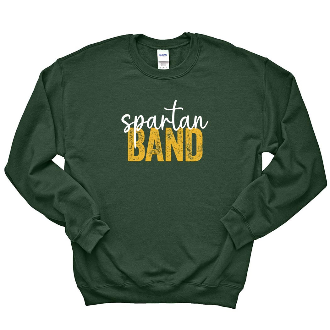 SPARTAN BAND SCRIPT SWEATSHIRT ~ GLENBROOK NORTH BAND ~ youth & adult ~ classic unisex fit