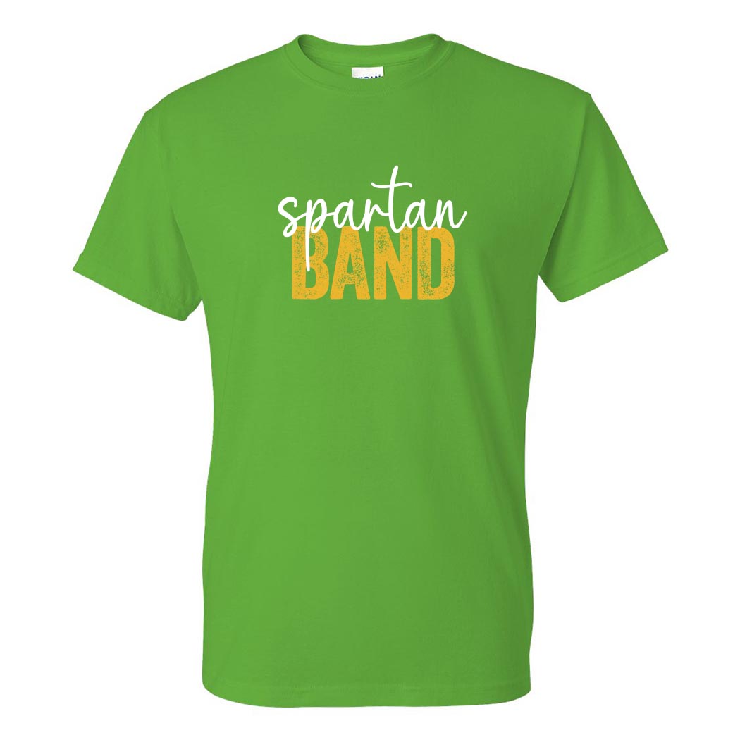 SPARTAN BAND SCRIPT DRYBLEND TEE ~ GLENBROOK NORTH BAND ~ youth & adult ~ classic unisex fit