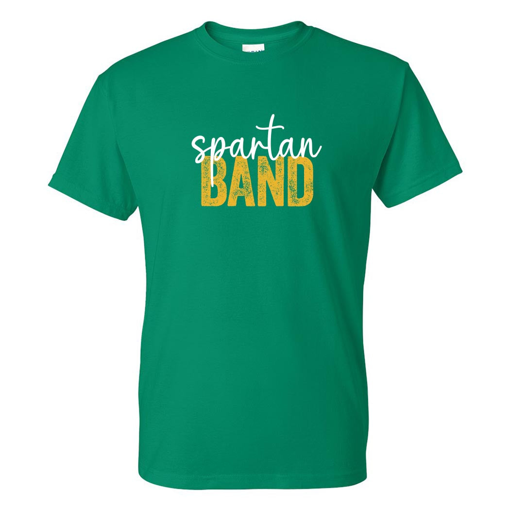 SPARTAN BAND SCRIPT DRYBLEND TEE ~ GLENBROOK NORTH BAND ~ youth & adult ~ classic unisex fit