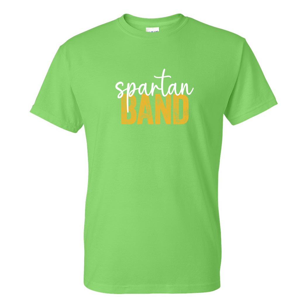 SPARTAN BAND SCRIPT DRYBLEND TEE ~ GLENBROOK NORTH BAND ~ youth & adult ~ classic unisex fit