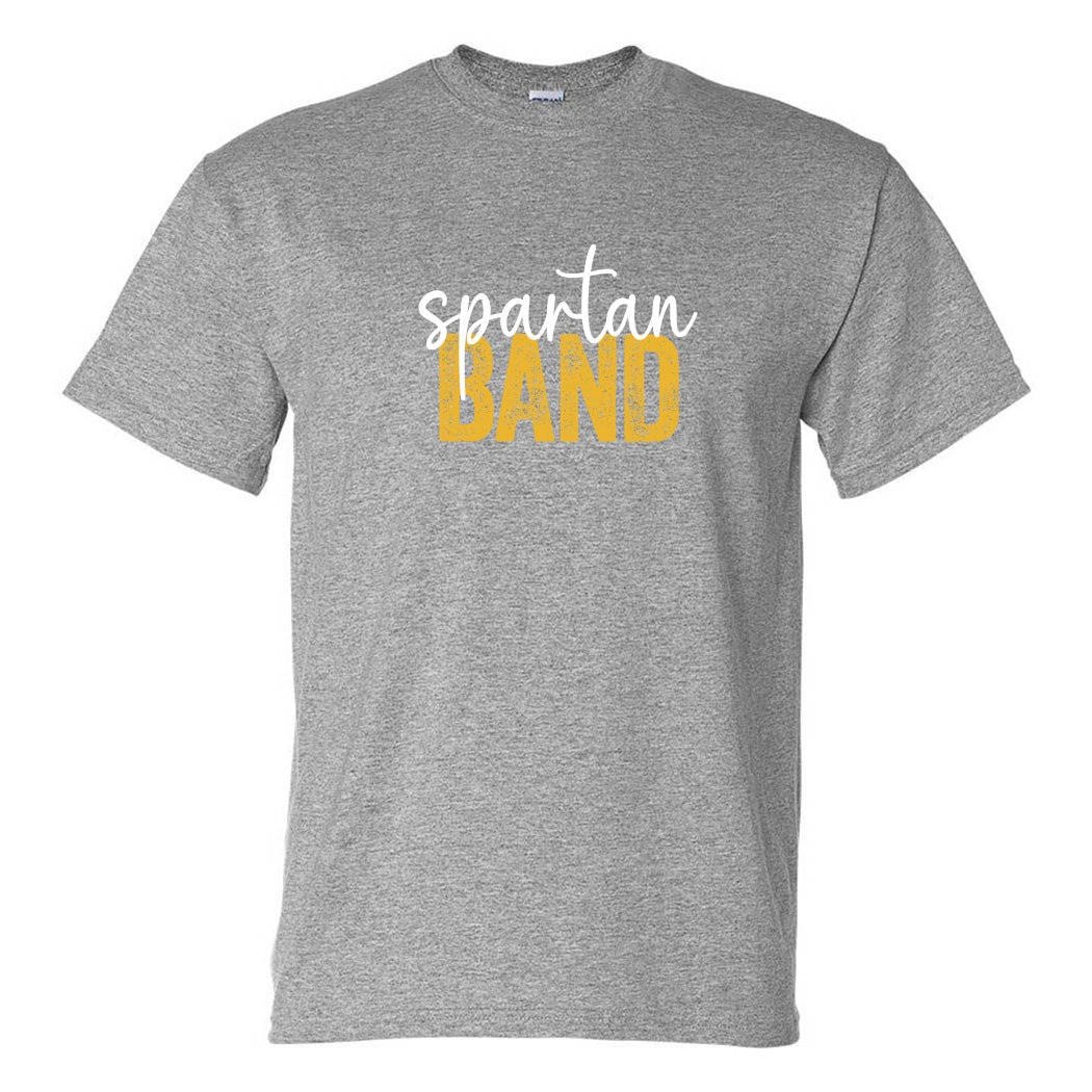 SPARTAN BAND SCRIPT DRYBLEND TEE ~ GLENBROOK NORTH BAND ~ youth & adult ~ classic unisex fit