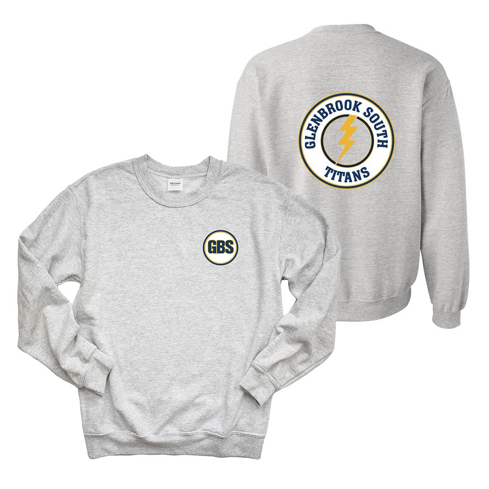 GBS Circle Bolt ~ Crewneck Sweatshirt ~ Glenbrook South High School Booster Club
