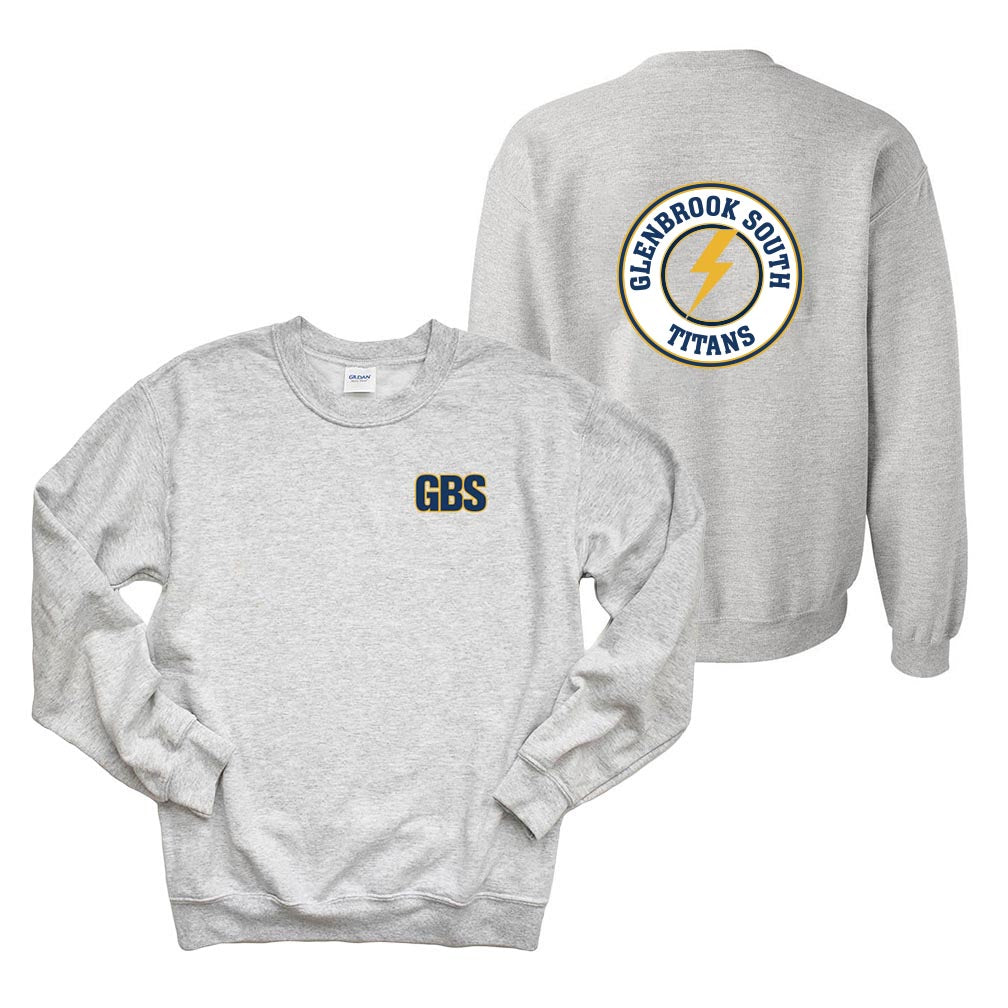 GBS Circle Bolt ~ Crewneck Sweatshirt ~ Glenbrook South High School Booster Club