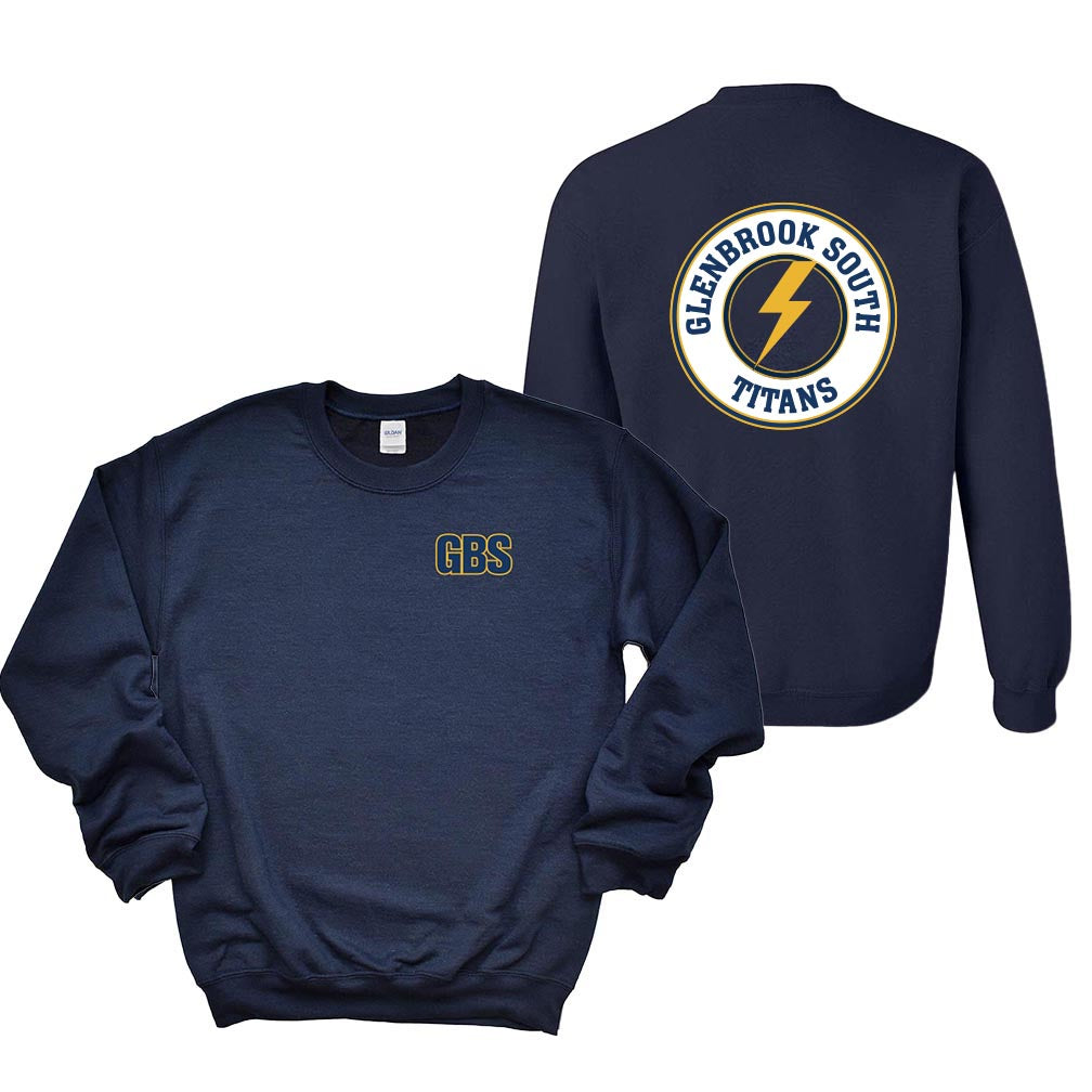 GBS Circle Bolt ~ Crewneck Sweatshirt ~ Glenbrook South High School Booster Club