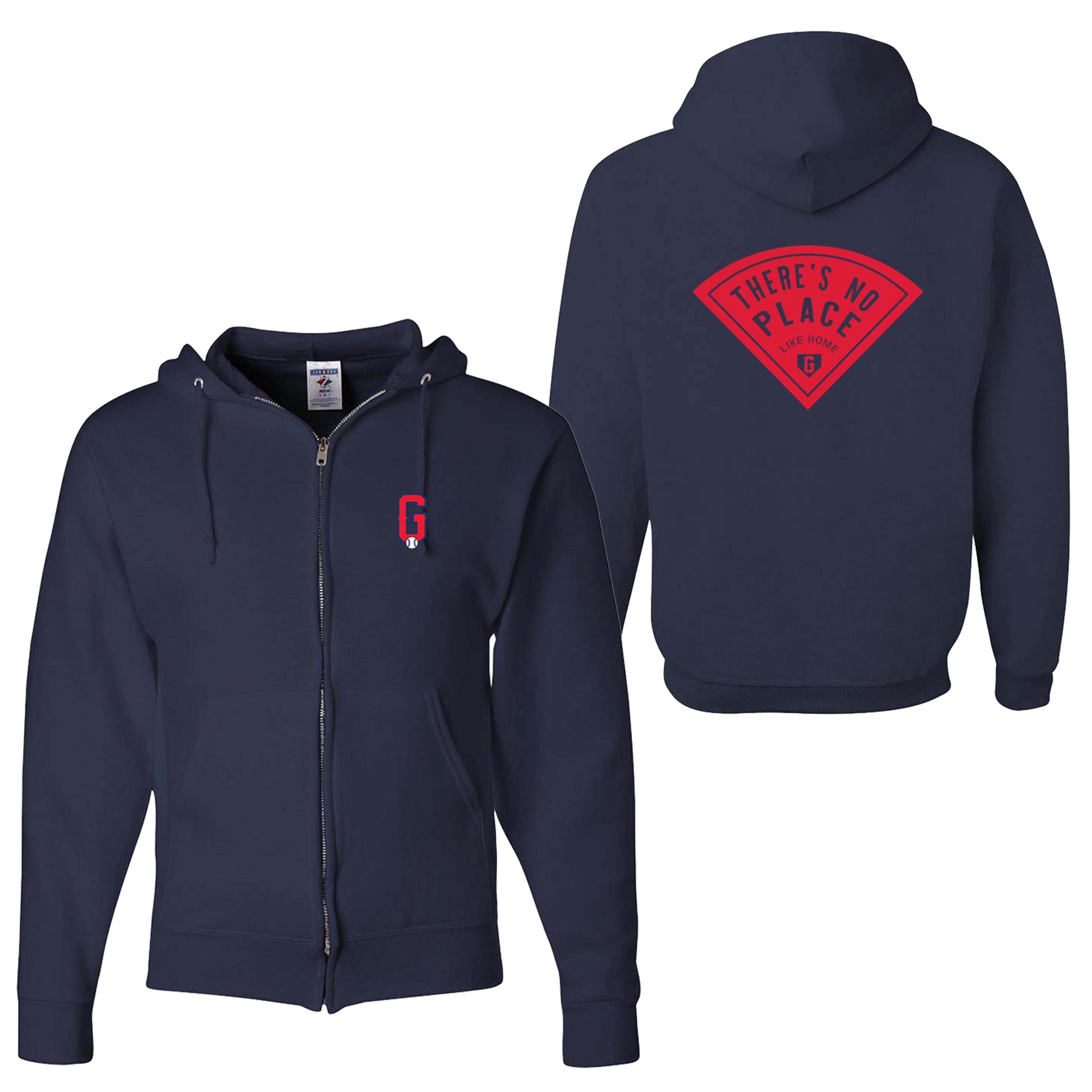 NO PLACE LIKE HOME ZIP HOODIE ~  GLENVIEW PATRIOTS ~  unisex