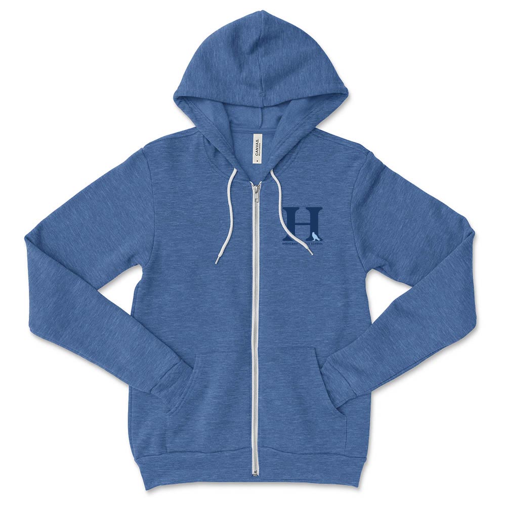 H BIRD ZIP HOODIE ~ HIGHCREST MIDDLE SCHOOL ~ youth and adult ~ classic fit