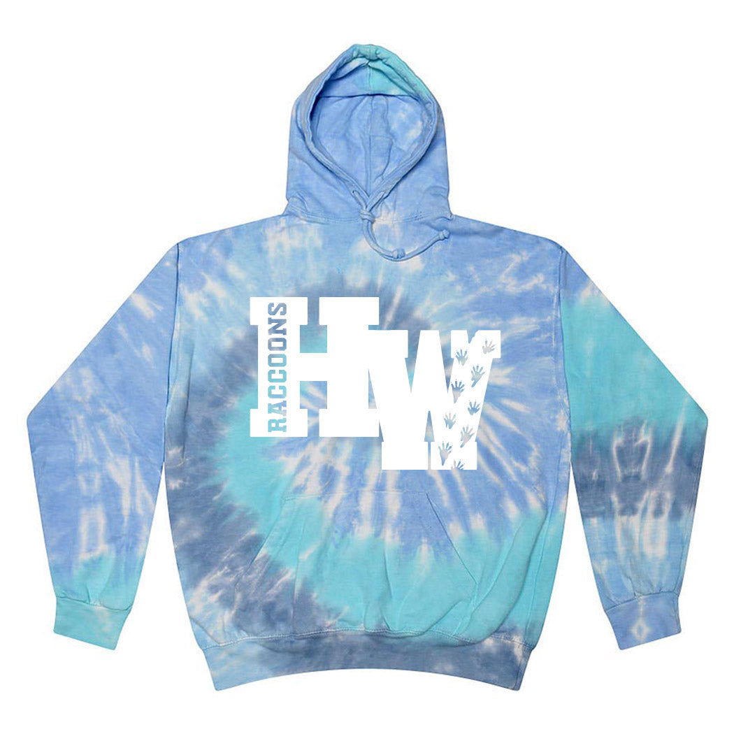 HW Raccoons ~ Tie-Dye Hoodie ~ Hubbard Woods Elementary School