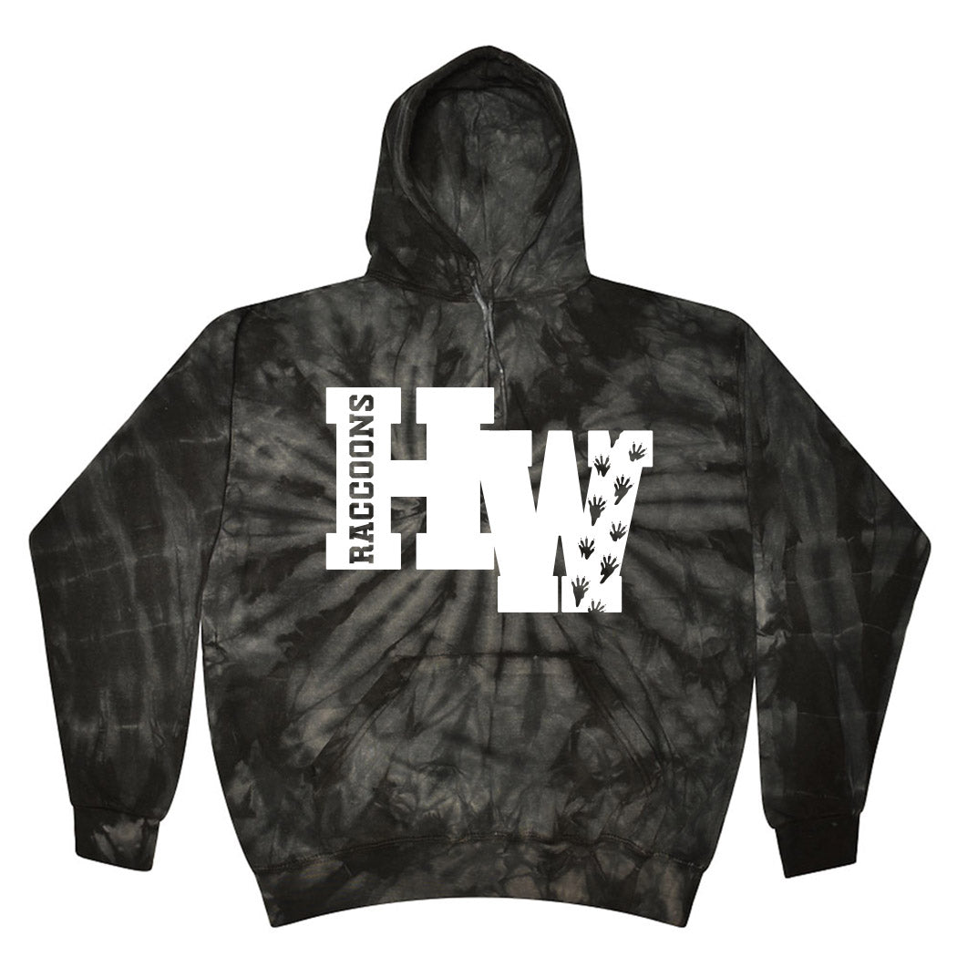 HW Raccoons ~ Tie-Dye Hoodie ~ Hubbard Woods Elementary School