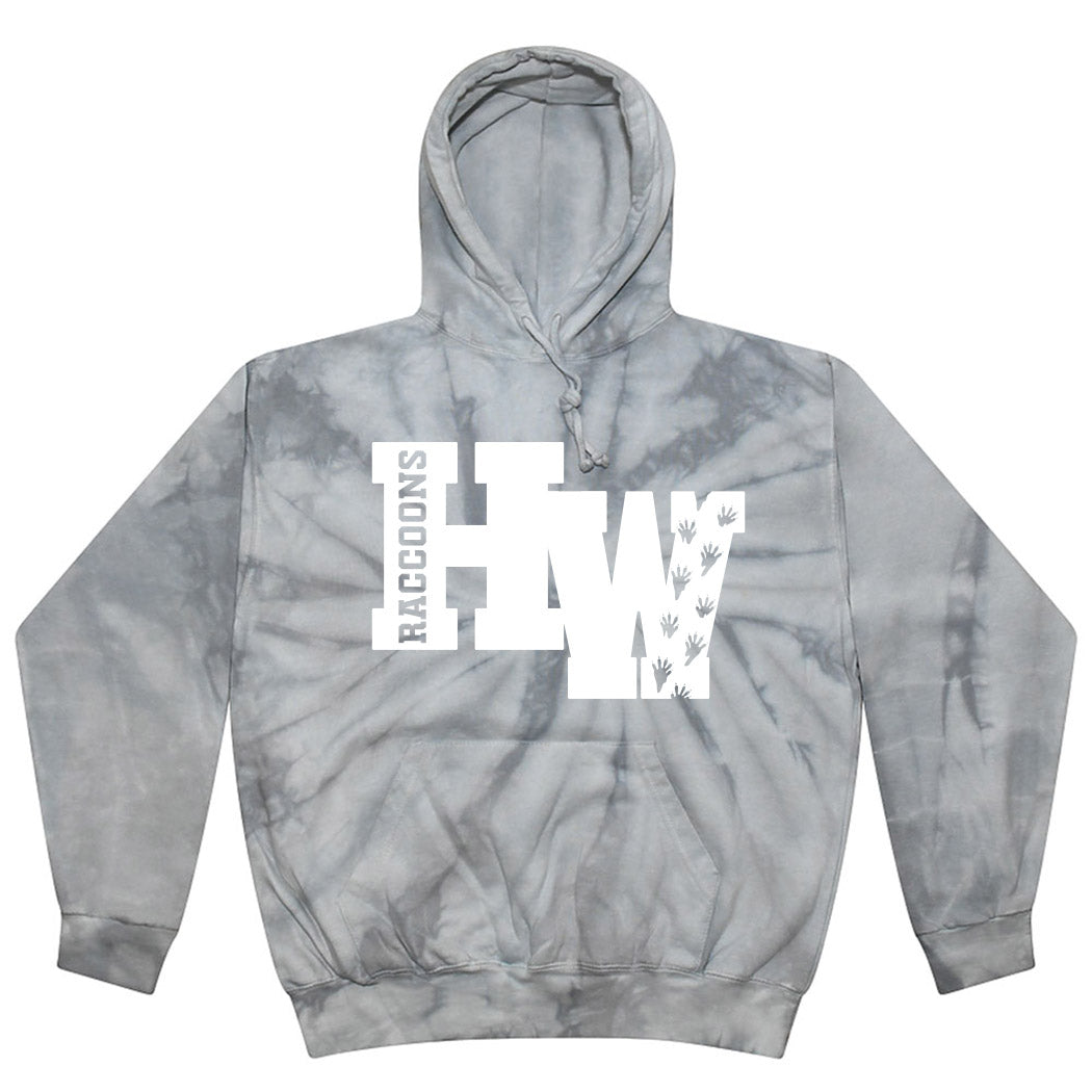 HW Raccoons ~ Tie-Dye Hoodie ~ Hubbard Woods Elementary School