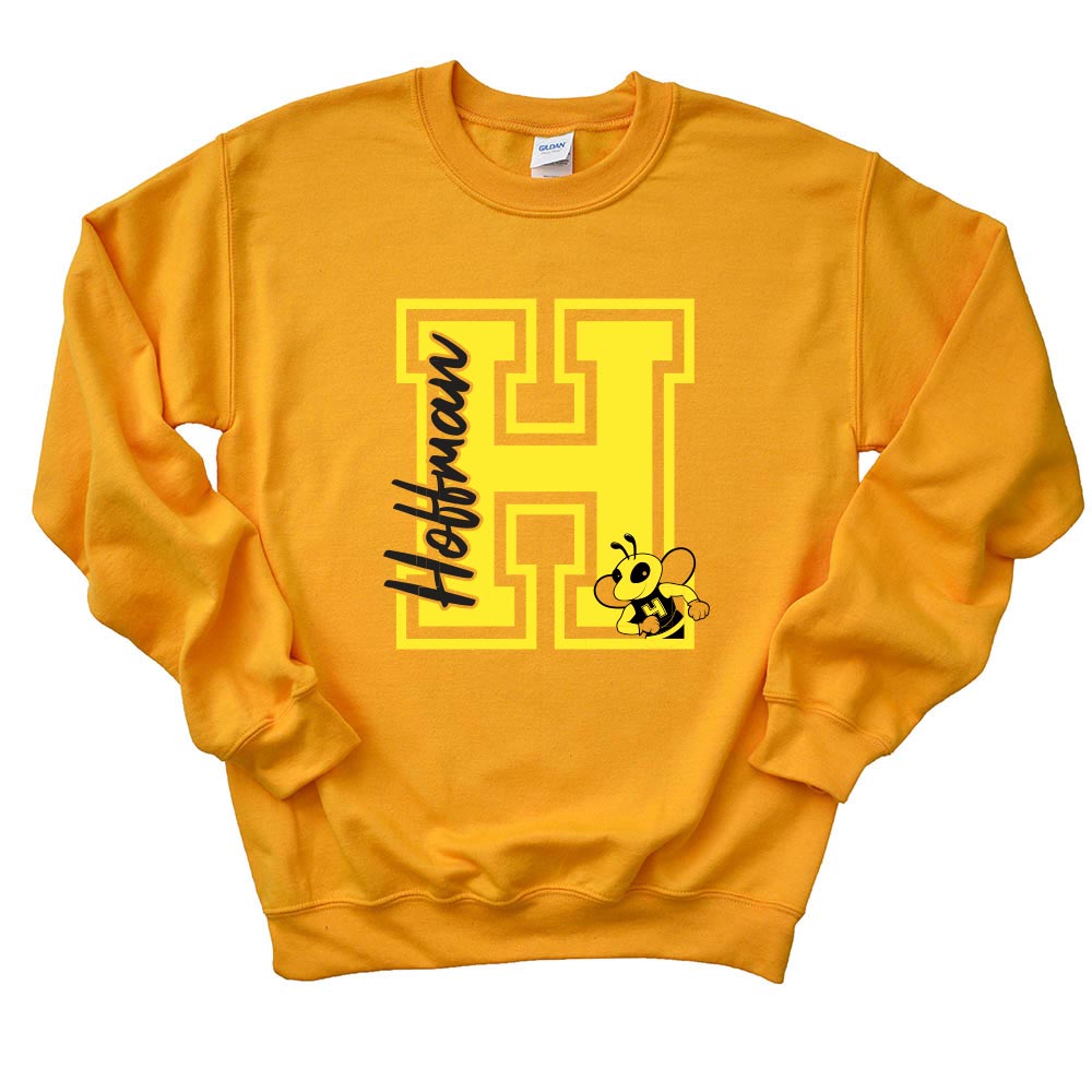 H Script Hornet ~ Crewneck Sweatshirt ~ Hoffman Elementary School
