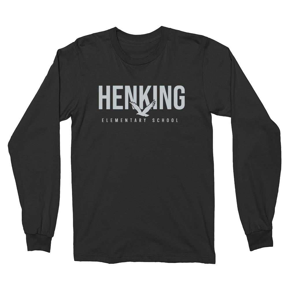 MODERN LONG SLEEVE TEE  ~  HENKING ELEMENTARY SCHOOL ~ youth and adult  ~ boxy fit