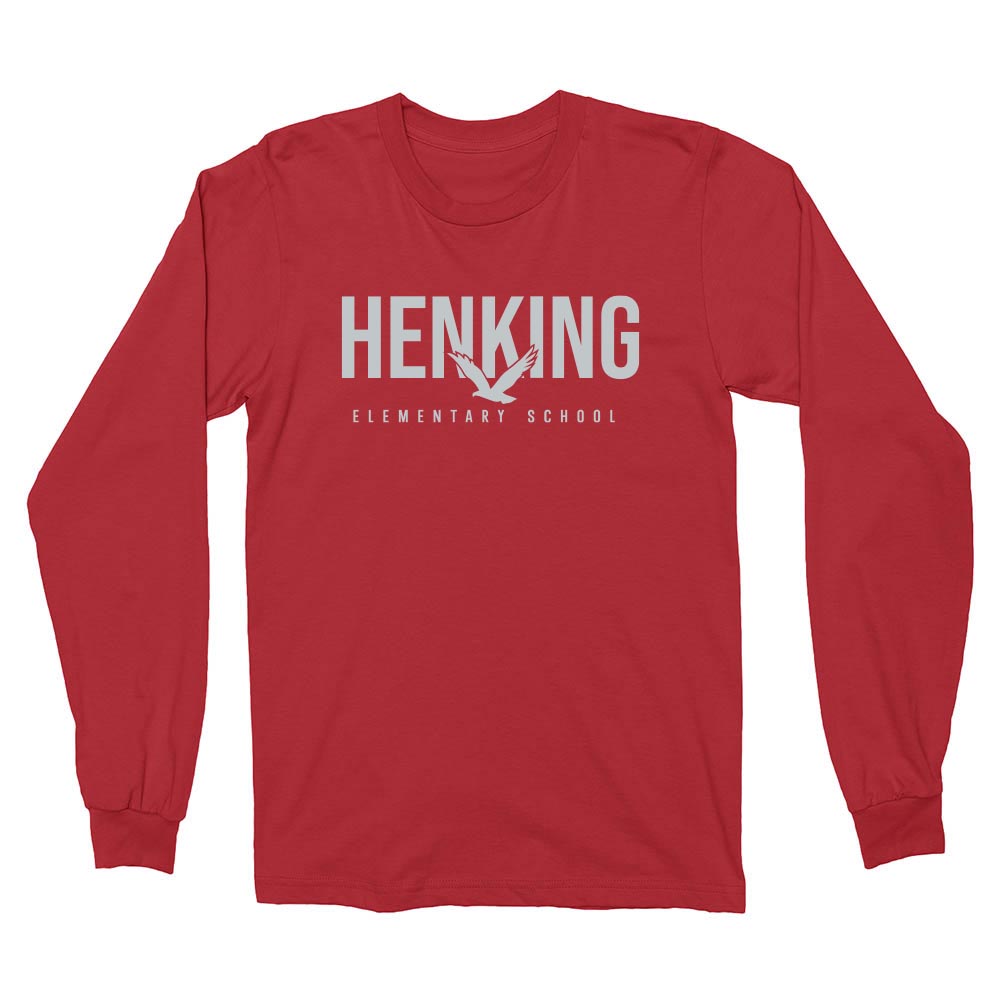 MODERN LONG SLEEVE TEE ~  HENKING ELEMENTARY SCHOOL ~ youth and adult ~ boxy fit