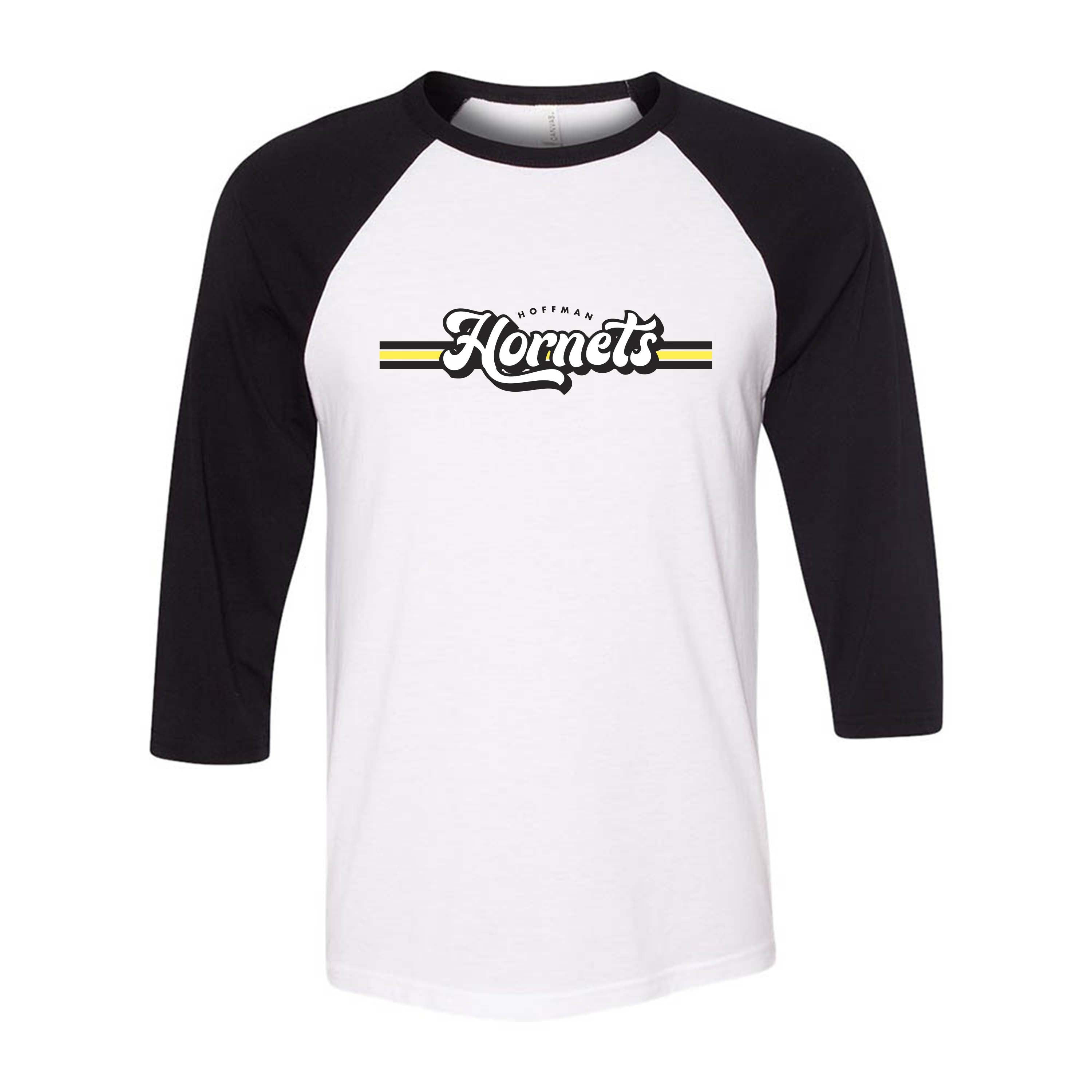 Retro Hornets Stripes ~ Baseball T-Shirt ~ Hoffman Elementary School