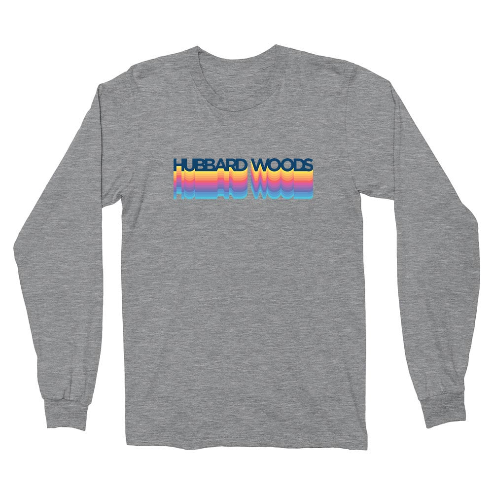 RETRO RAINBOW LONG SLEEVE TEE ~ HUBBARD WOODS ~ youth and adult ~ classic fit