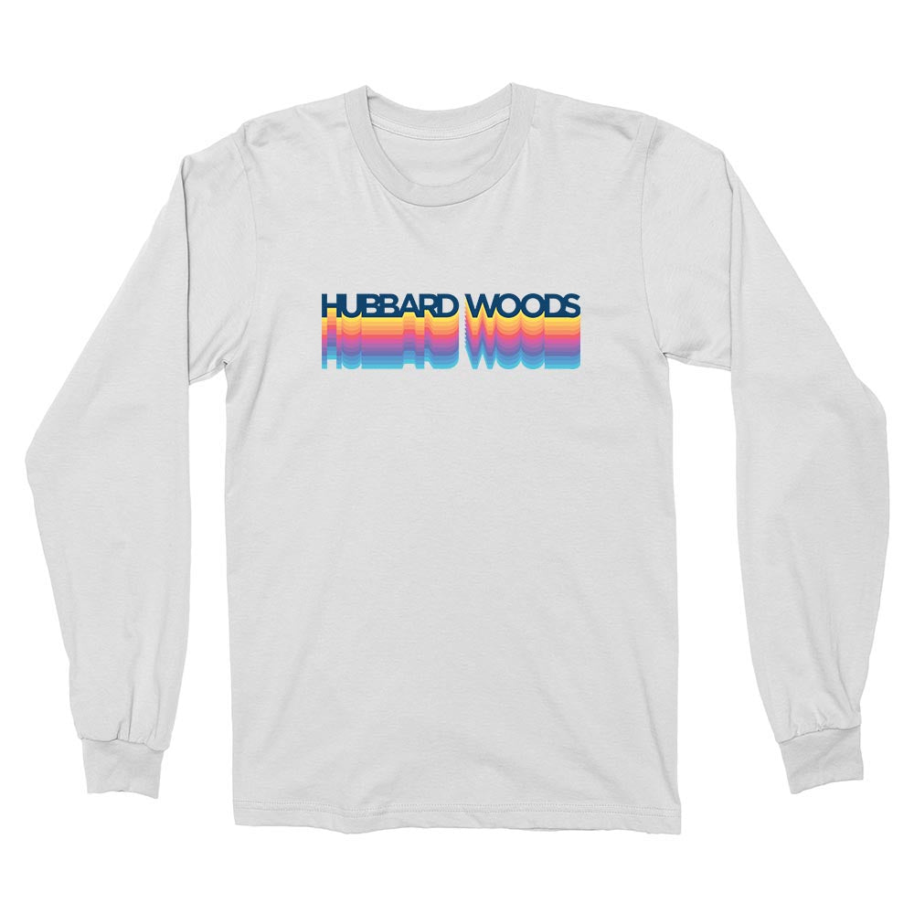 RETRO RAINBOW LONG SLEEVE TEE ~ HUBBARD WOODS ~ youth and adult ~ classic fit