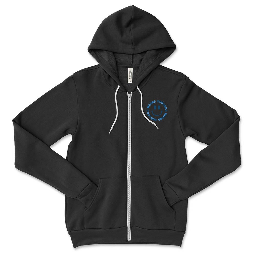 SMILEY ZIP HOODIE ~ HUBBARD WOODS ~ youth & adult ~ classic unisex fit