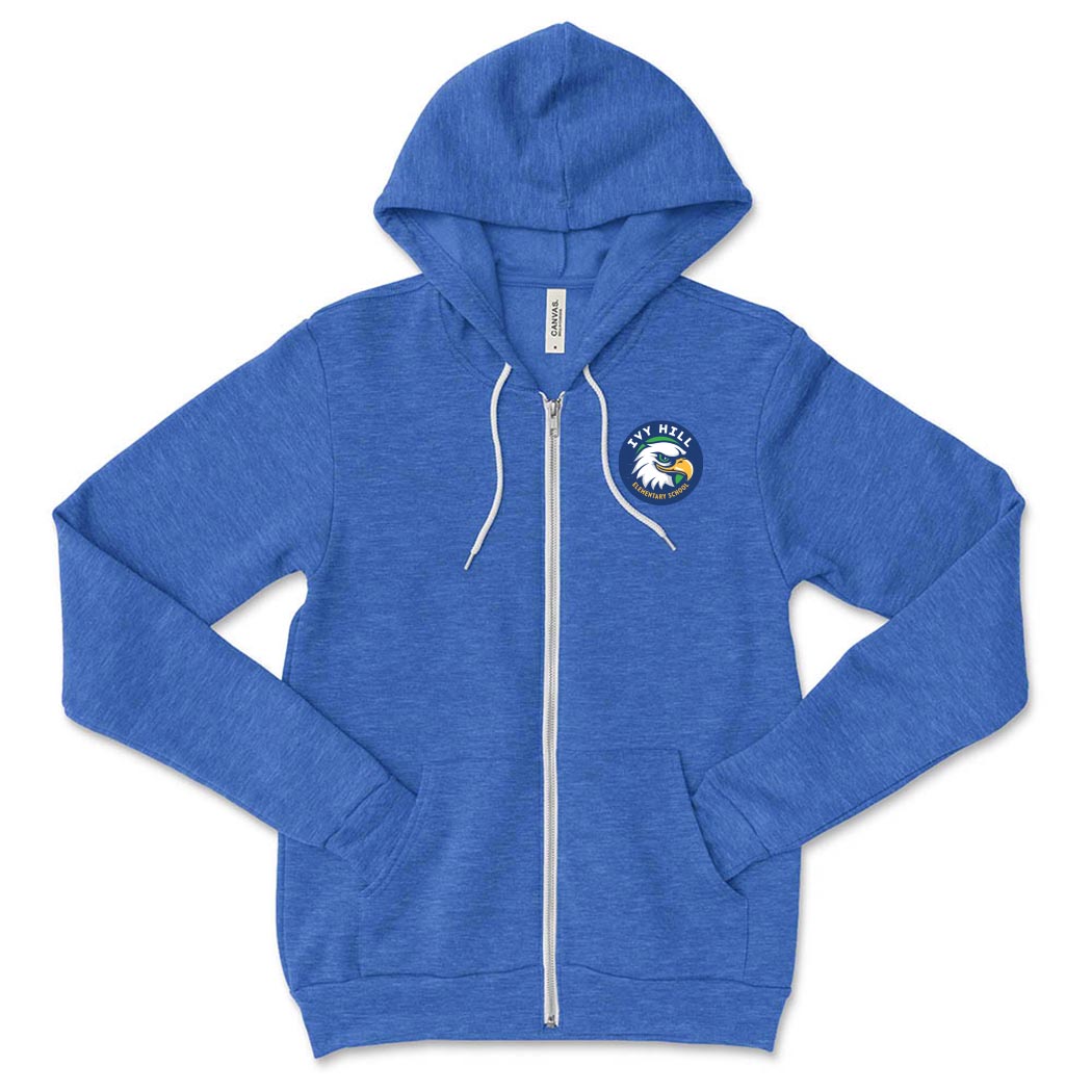 School Logo ~ Zip Hoodie ~ Ivy Hill Elementary