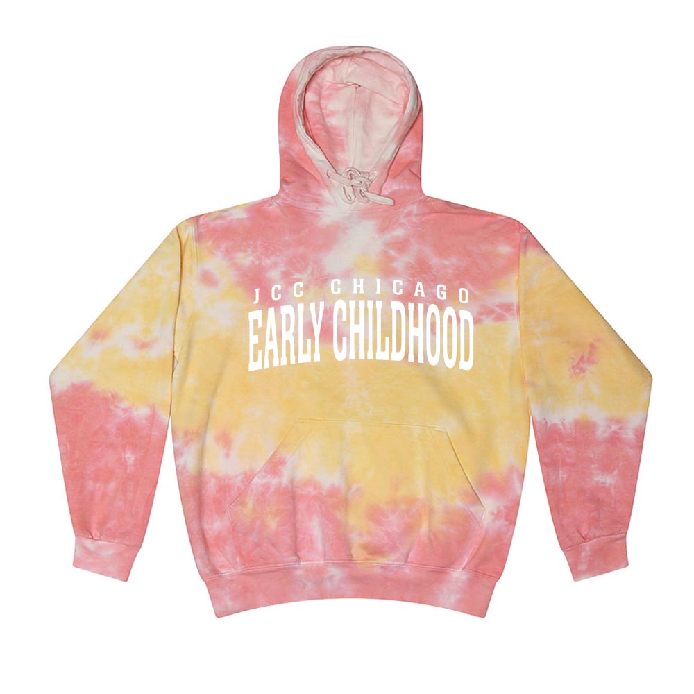 EARLY CHILDHOOD ARC ~ JCC CHICAGO EARLY CHILDHOOD ~ adult tie dye hoodie