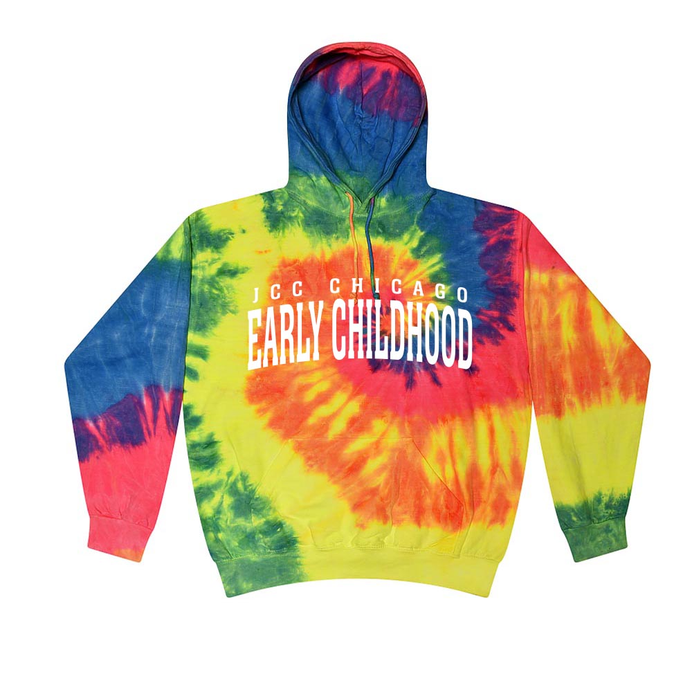 EARLY CHILDHOOD ARC ~ JCC CHICAGO EARLY CHILDHOOD ~ adult tie dye hoodie