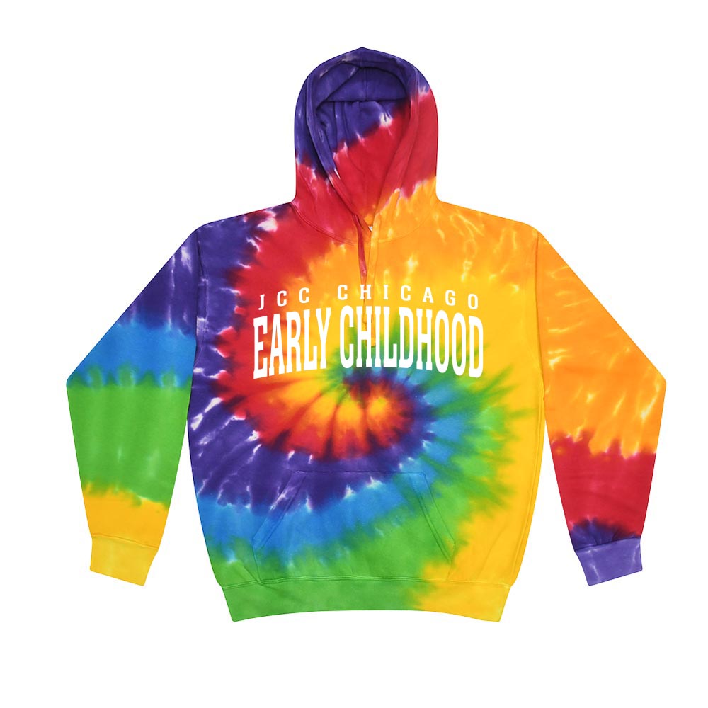 EARLY CHILDHOOD ARC ~ JCC CHICAGO EARLY CHILDHOOD ~ adult tie dye hoodie