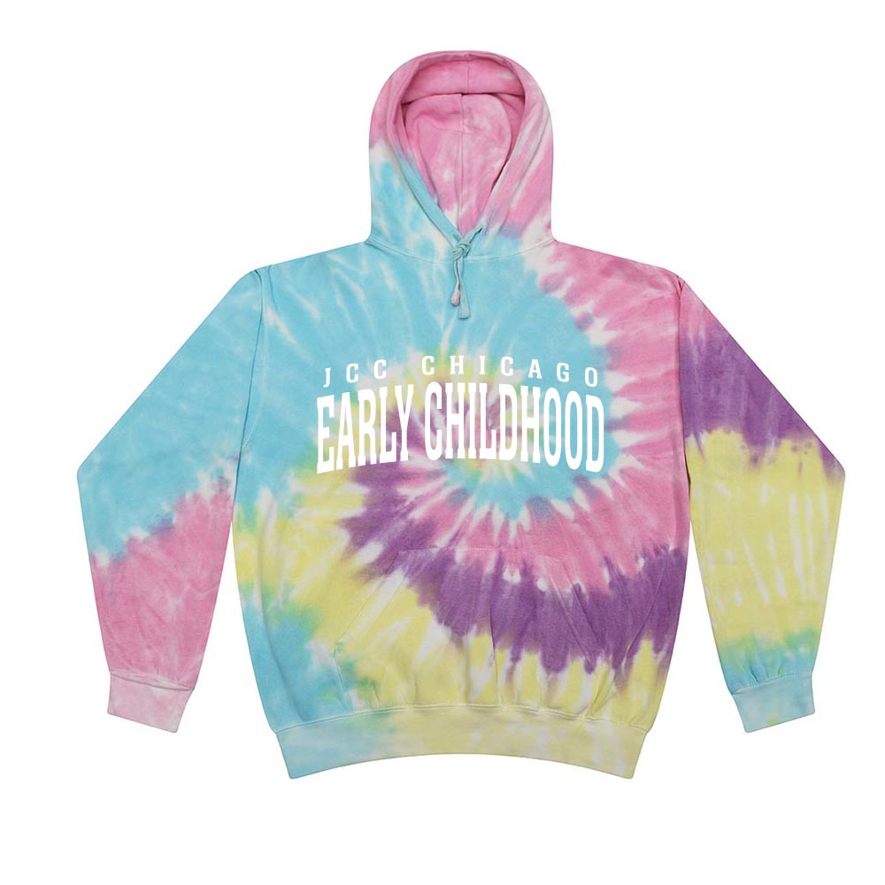 EARLY CHILDHOOD ARC ~ JCC CHICAGO EARLY CHILDHOOD ~ adult tie dye hoodie