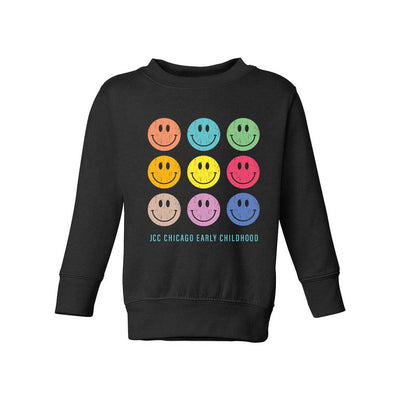 SMILEY ARRAY YOUTH CREWNECK SWEATSHIRT ~ JCC CHICAGO EARLY CHILDHOOD ~  classic fit