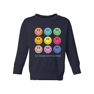 SMILEY ARRAY YOUTH CREWNECK SWEATSHIRT ~ JCC CHICAGO EARLY CHILDHOOD ~  classic fit