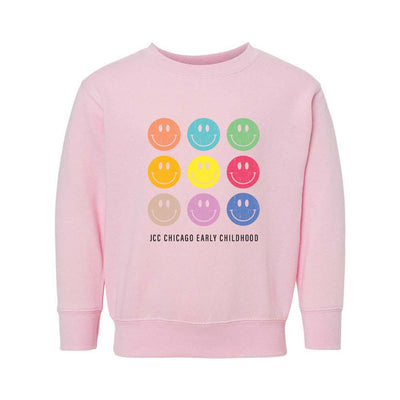 SMILEY ARRAY YOUTH CREWNECK SWEATSHIRT ~ JCC CHICAGO EARLY CHILDHOOD ~  classic fit