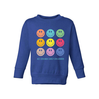 SMILEY ARRAY YOUTH CREWNECK SWEATSHIRT ~ JCC CHICAGO EARLY CHILDHOOD ~  classic fit