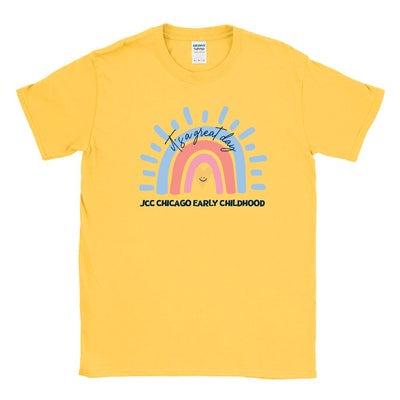 IT'S A GREAT DAY RAINBOW  ~ JCC CHICAGO EARLY CHILDHOOD ~  adult tee