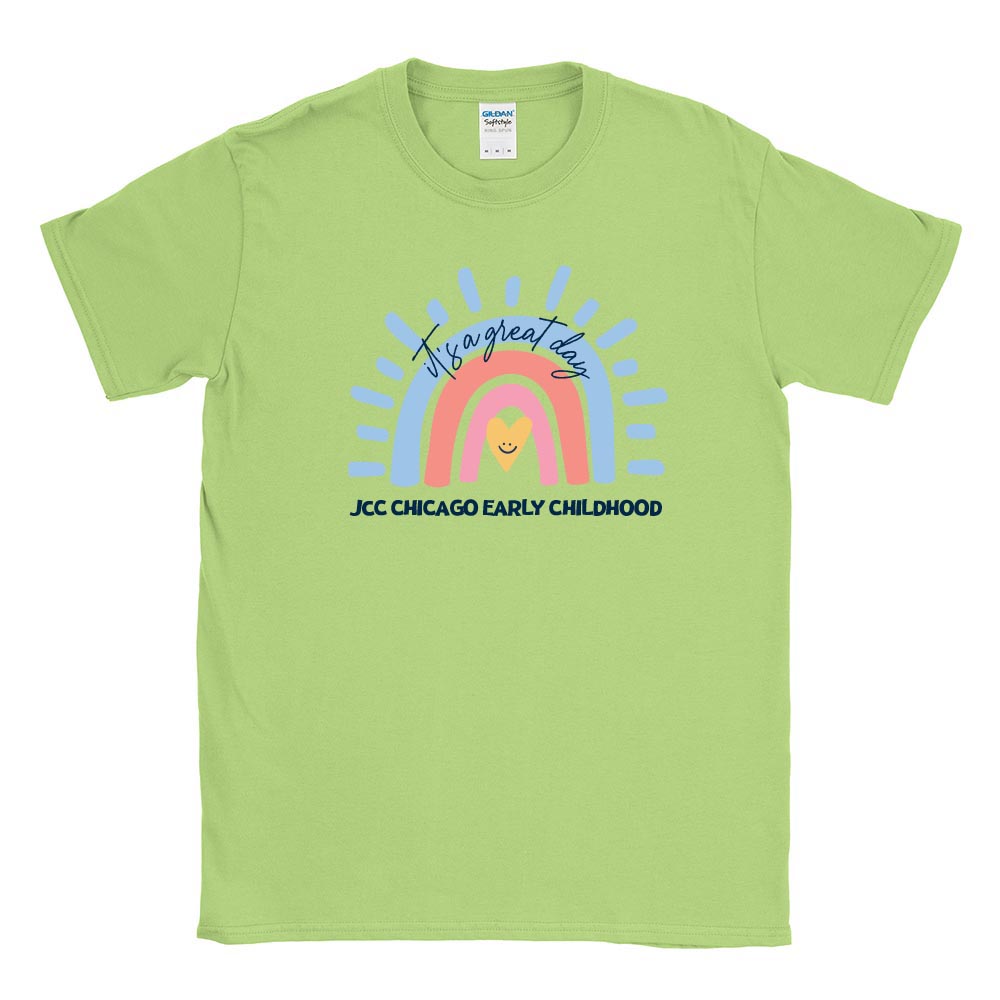 IT'S A GREAT DAY RAINBOW  ~ JCC CHICAGO EARLY CHILDHOOD ~  adult tee