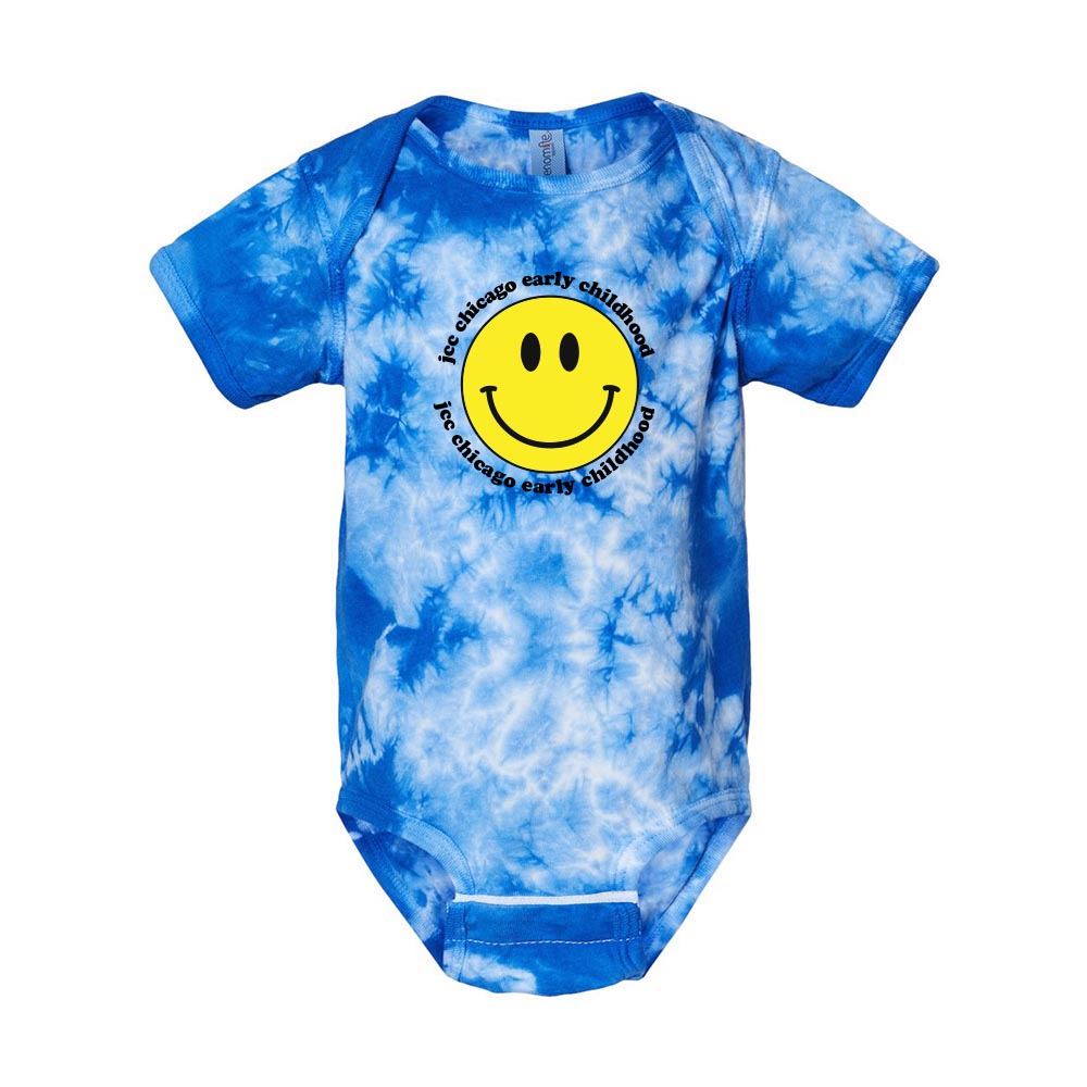 SMILEY ~ JCC CHICAGO EARLY CHILDHOOD ~ tie dye onesie