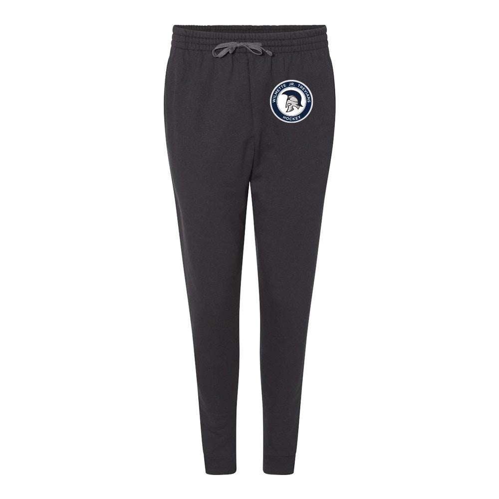 Hockey Logo ~ Pocketed Jogger Sweatpants ~ Wilmette Jr. Trevians Hockey