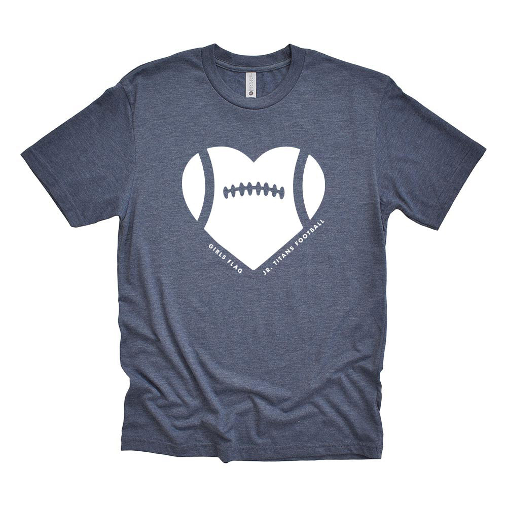 Heart ~ Triblend T-Shirt ~ Jr Titans Football