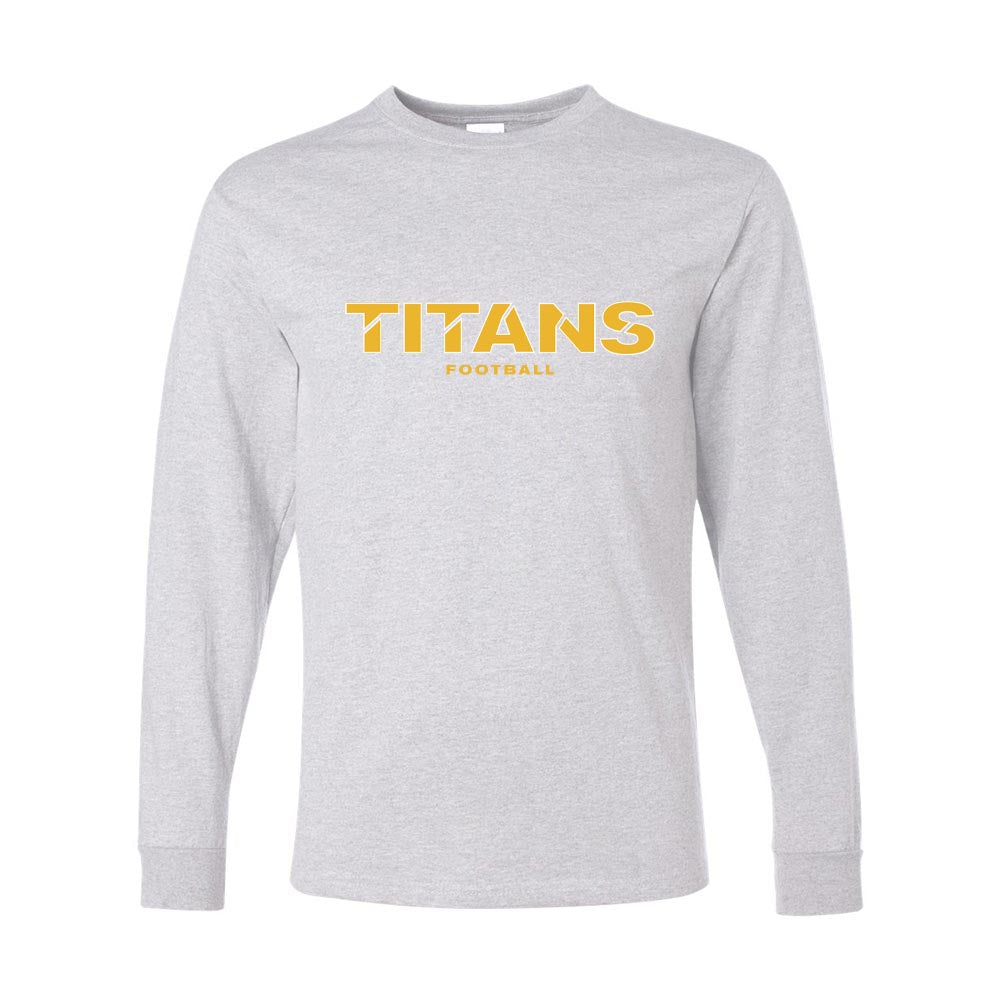 TITANS FOOTBALL LONG SLEEVE DRI POWER TEE ~ JR TITANS FOOTBALL ~ youth and adult ~ classic fit