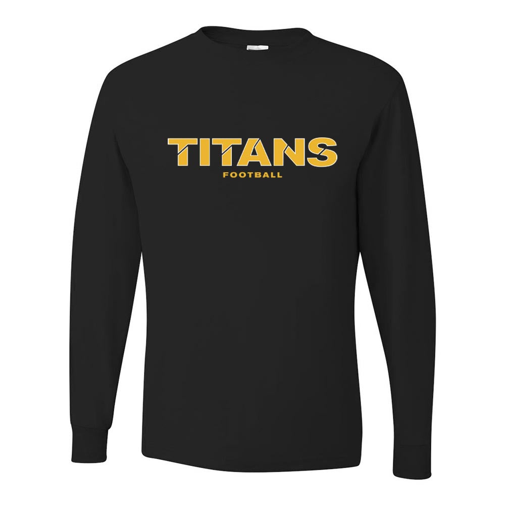 TITANS FOOTBALL LONG SLEEVE DRI POWER TEE ~ JR TITANS FOOTBALL ~ youth and adult ~ classic fit