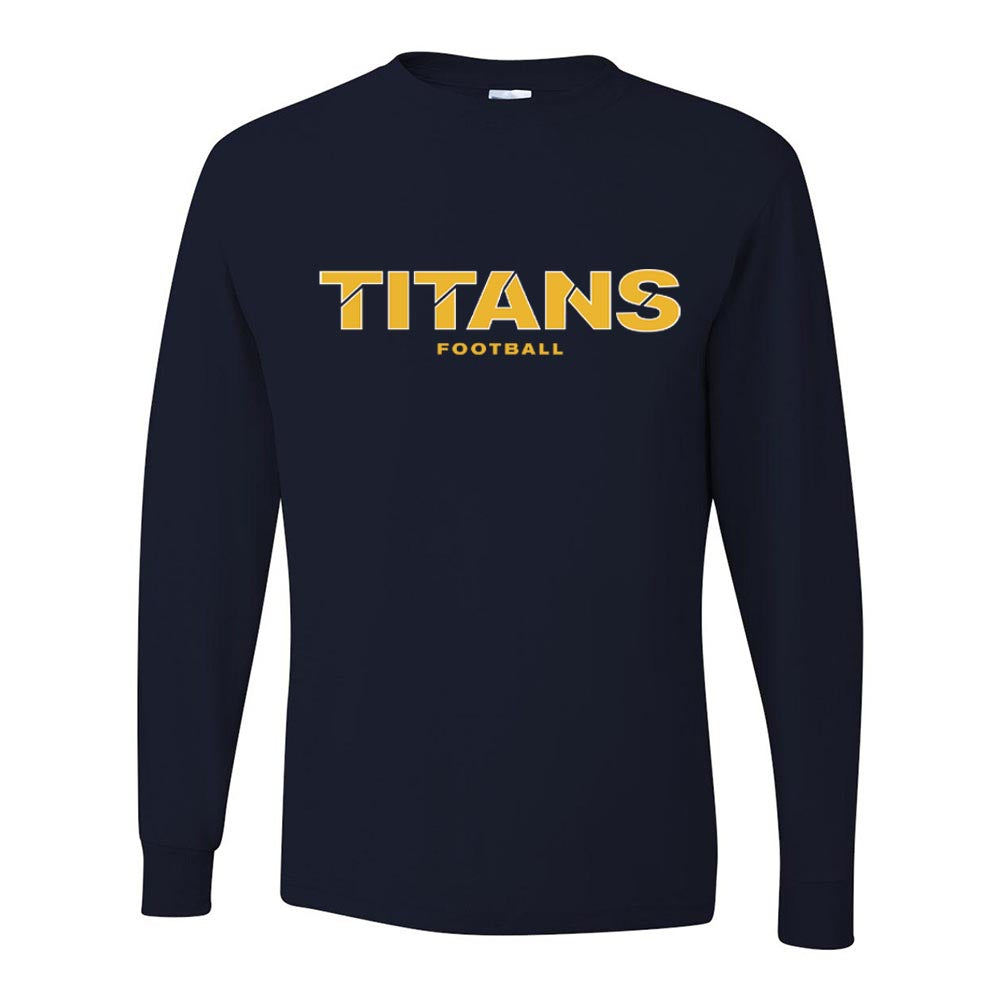 Titans Football ~ Cotton Long Sleeve Dri Power T-Shirt ~ Jr Titans Football