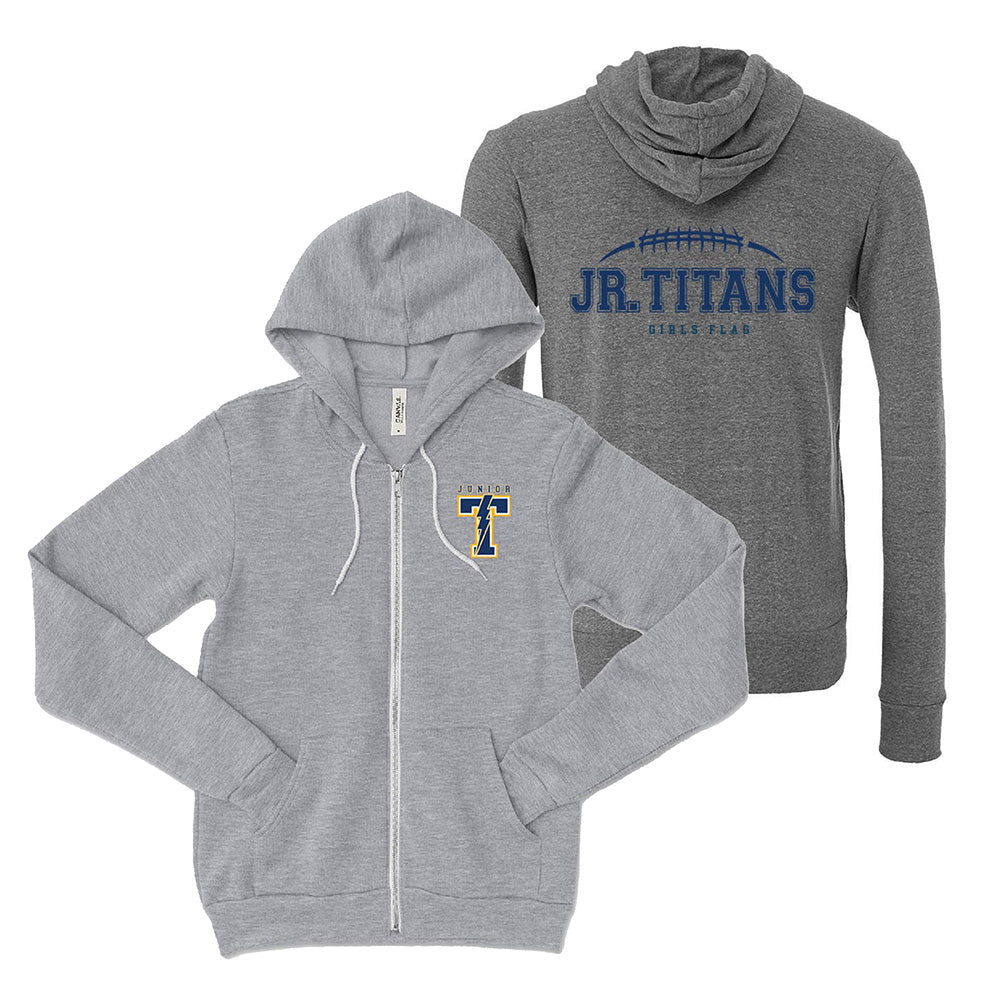 JR. TITANS GIRLS FLAG HOODIE ~ JR. TITANS FOOTBALL ~ youth & adult