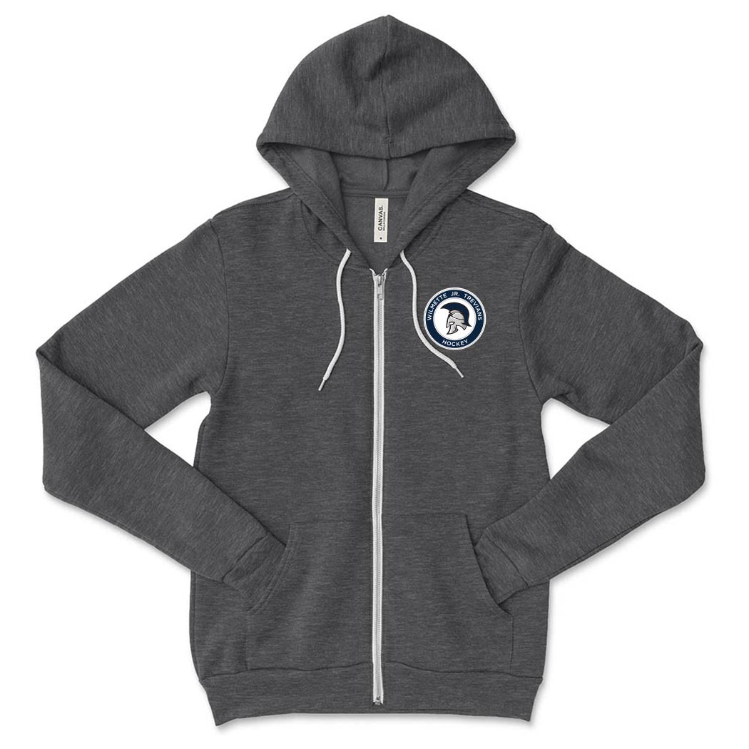 Jr. Trevians Logo ~ Zip Hoodie ~ Wilmette Jr. Trevians Hockey