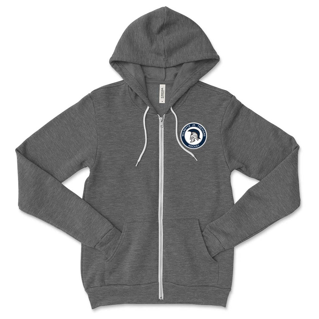 Jr. Trevians Logo ~ Zip Hoodie ~ Wilmette Jr. Trevians Hockey