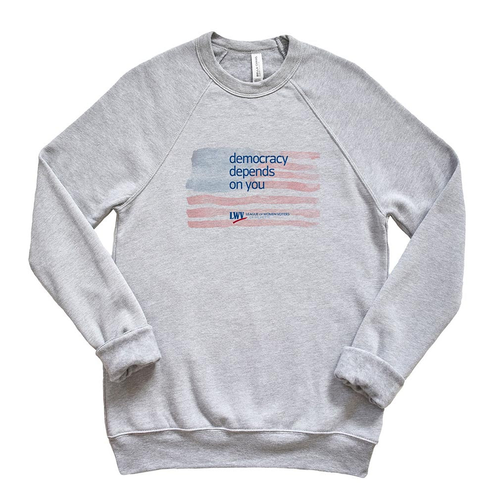 Democracy Depends On You ~ Women's Slim Triblend T-Shirt ~ LWV of Wilmette