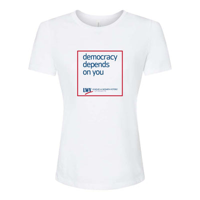 Democracy Depends On You ~ Women's Relaxed Triblend T-Shirt ~ LWV of Wilmette