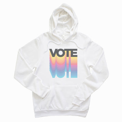 Vote Rainbow ~ Fleece Hoodie ~ LWV of Wilmette