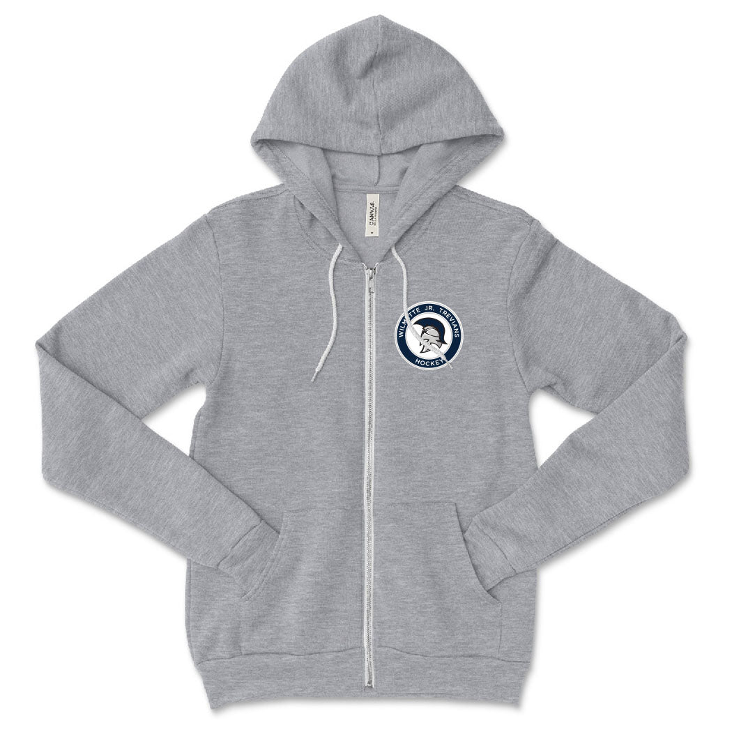 Logo ~ Zip Hoodie ~ Wilmette Jr. Trevians Hockey