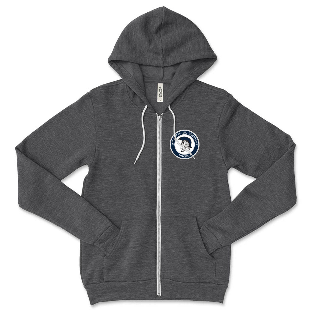Logo ~ Zip Hoodie ~ Wilmette Jr. Trevians Hockey