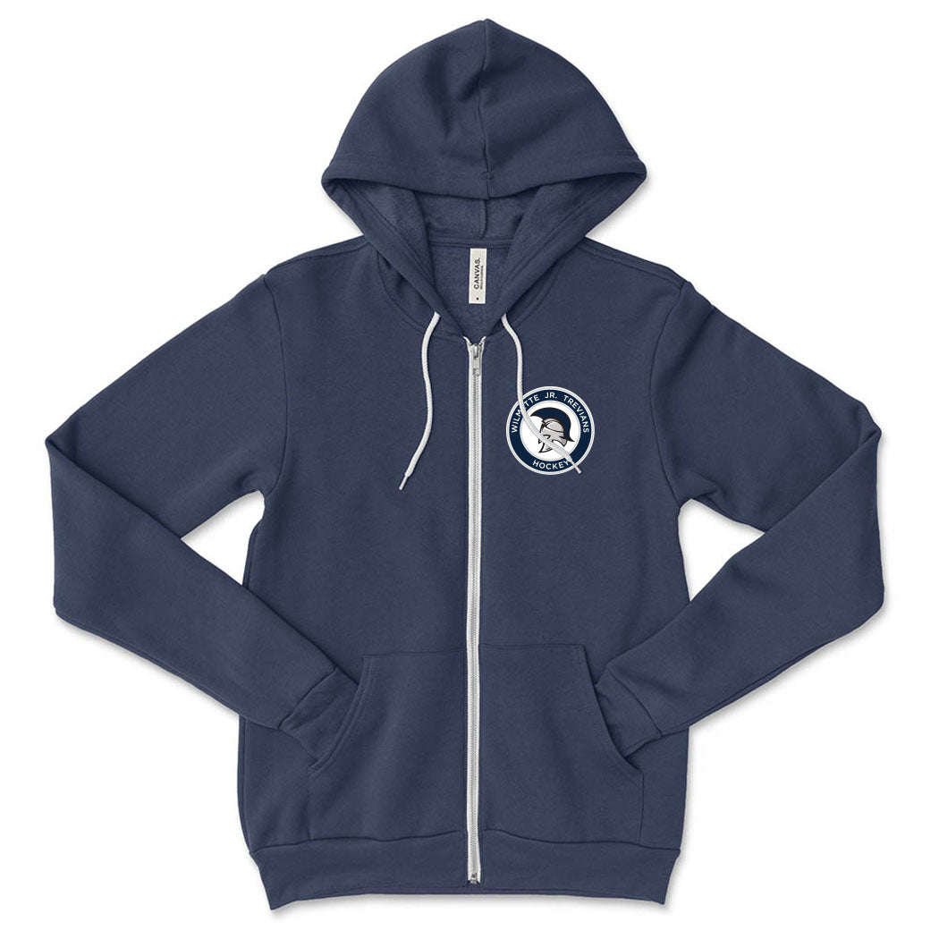 Logo ~ Zip Hoodie ~ Wilmette Jr. Trevians Hockey
