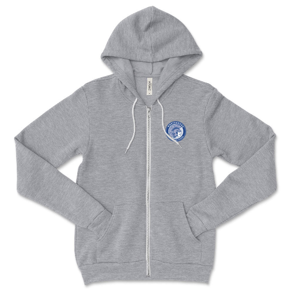 Logo Badge ~ Sponge Fleece Zip Hoodie ~ Northbrook Junior High School