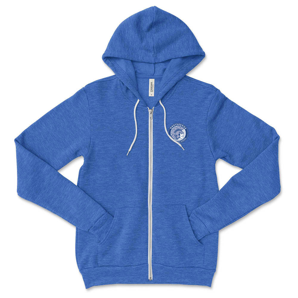 Logo Badge ~ Sponge Fleece Zip Hoodie ~ Northbrook Junior High School